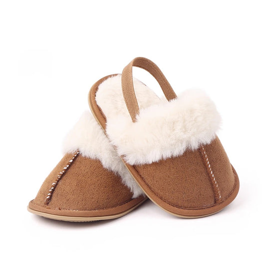 Fluffy baby slippers