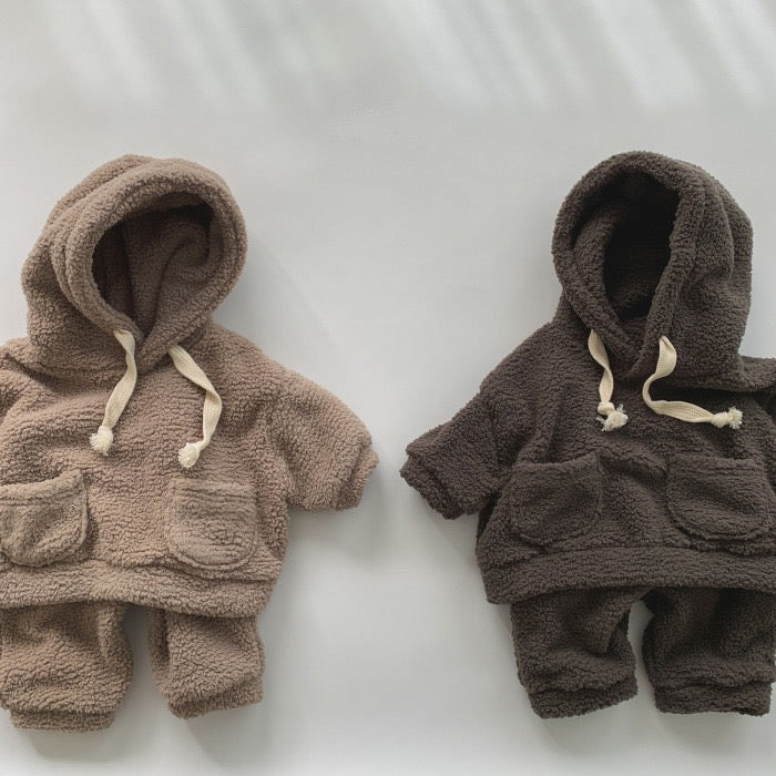 Beige fluffy tracksuit