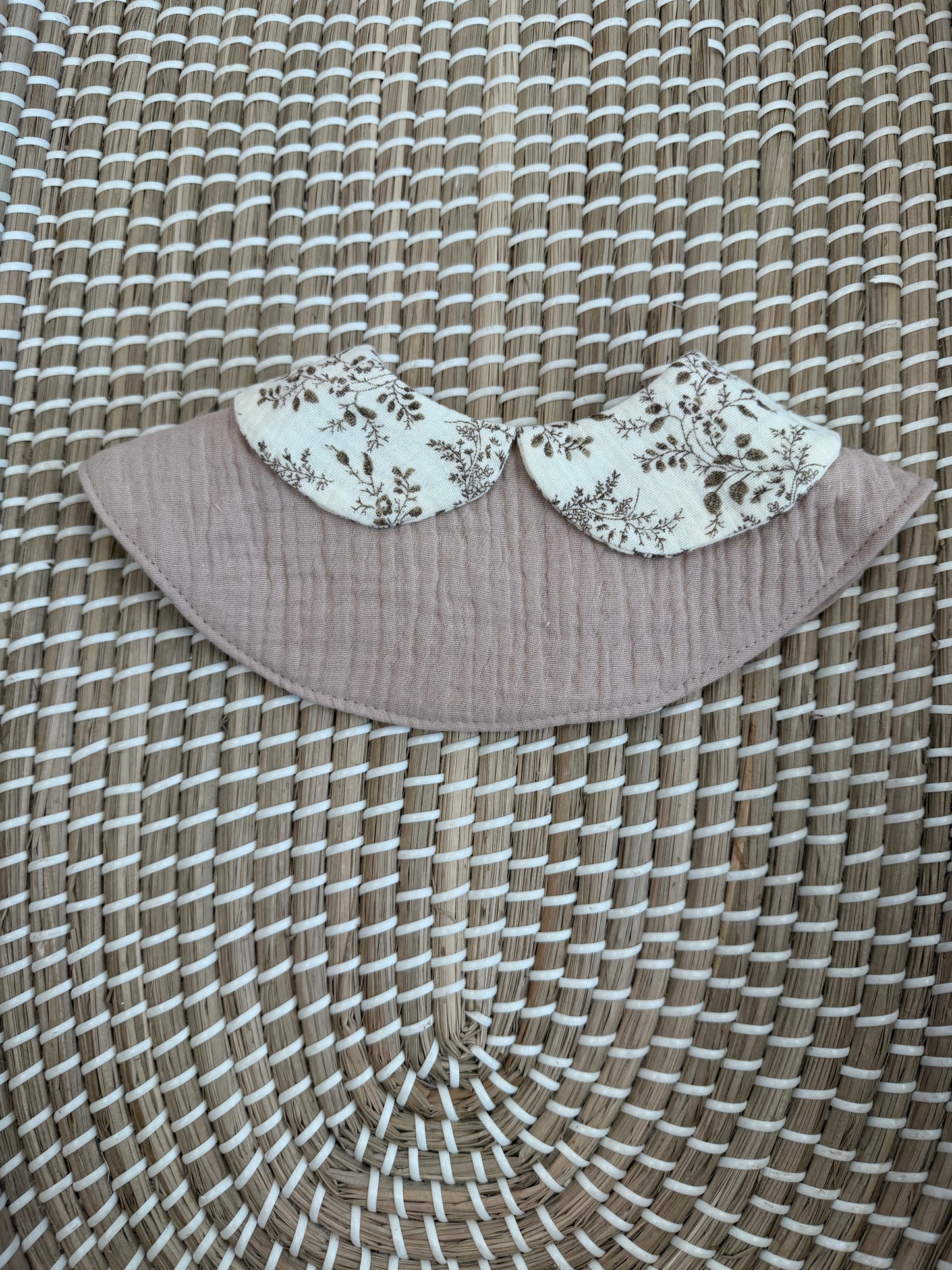 Muslin collar floral bibs