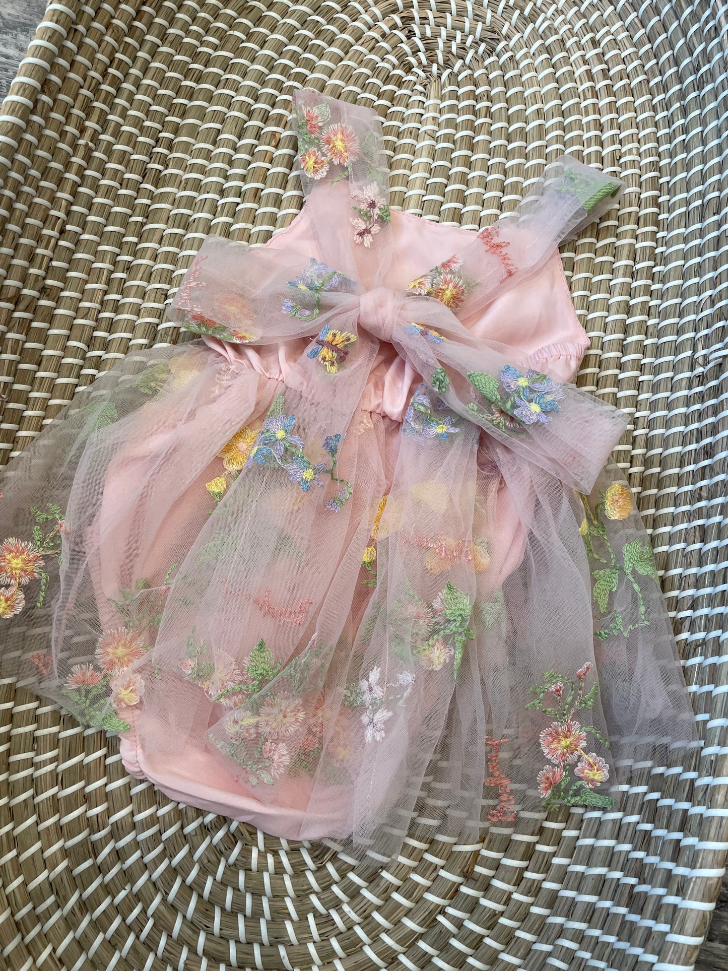 Floral embroidered romper - Pink