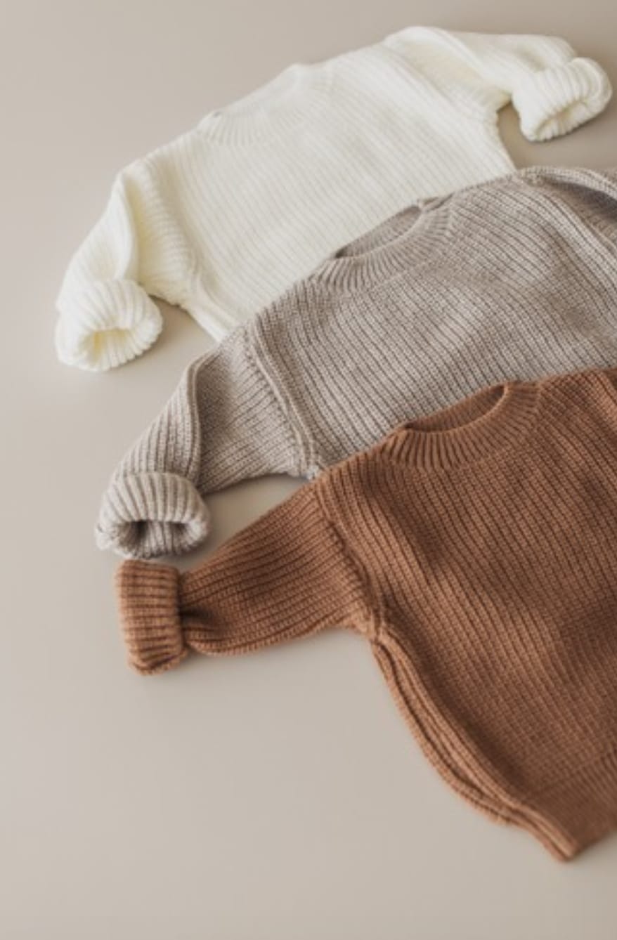 Handmade grey/beige jumper - In stock