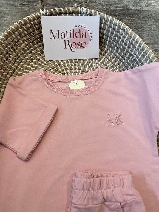 Pink t-shirt & shorts set