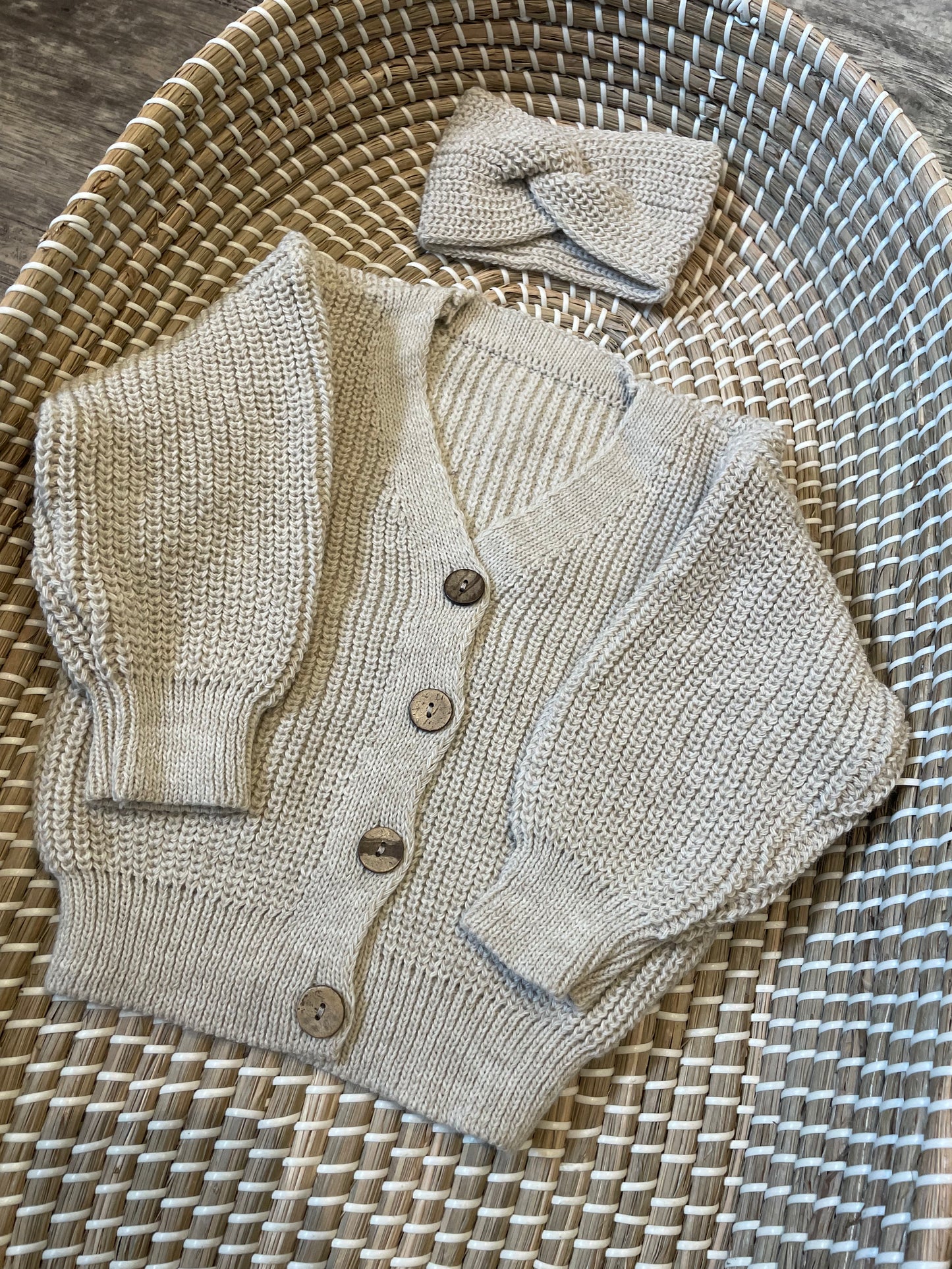 Handmade Grey/light Beige cardigans - In stock
