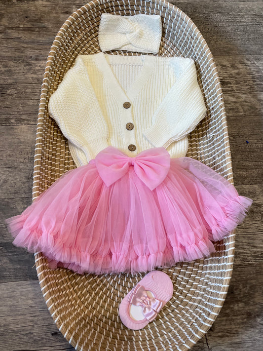 Handmade white cardigan - In stock