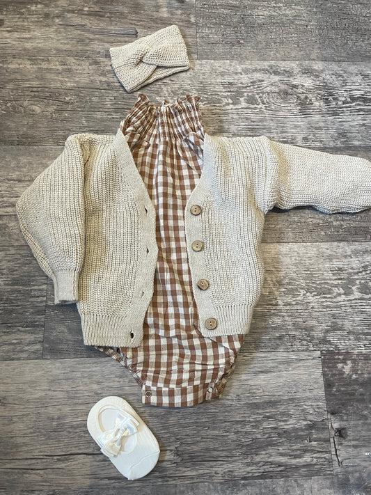 Handmade Grey/light Beige cardigans - In stock