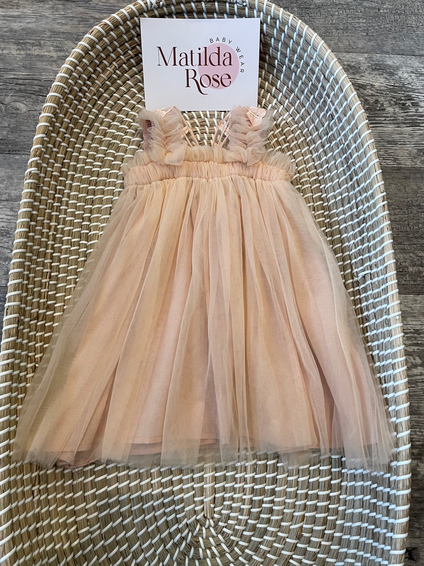 Butterfly tulle dress - Nude
