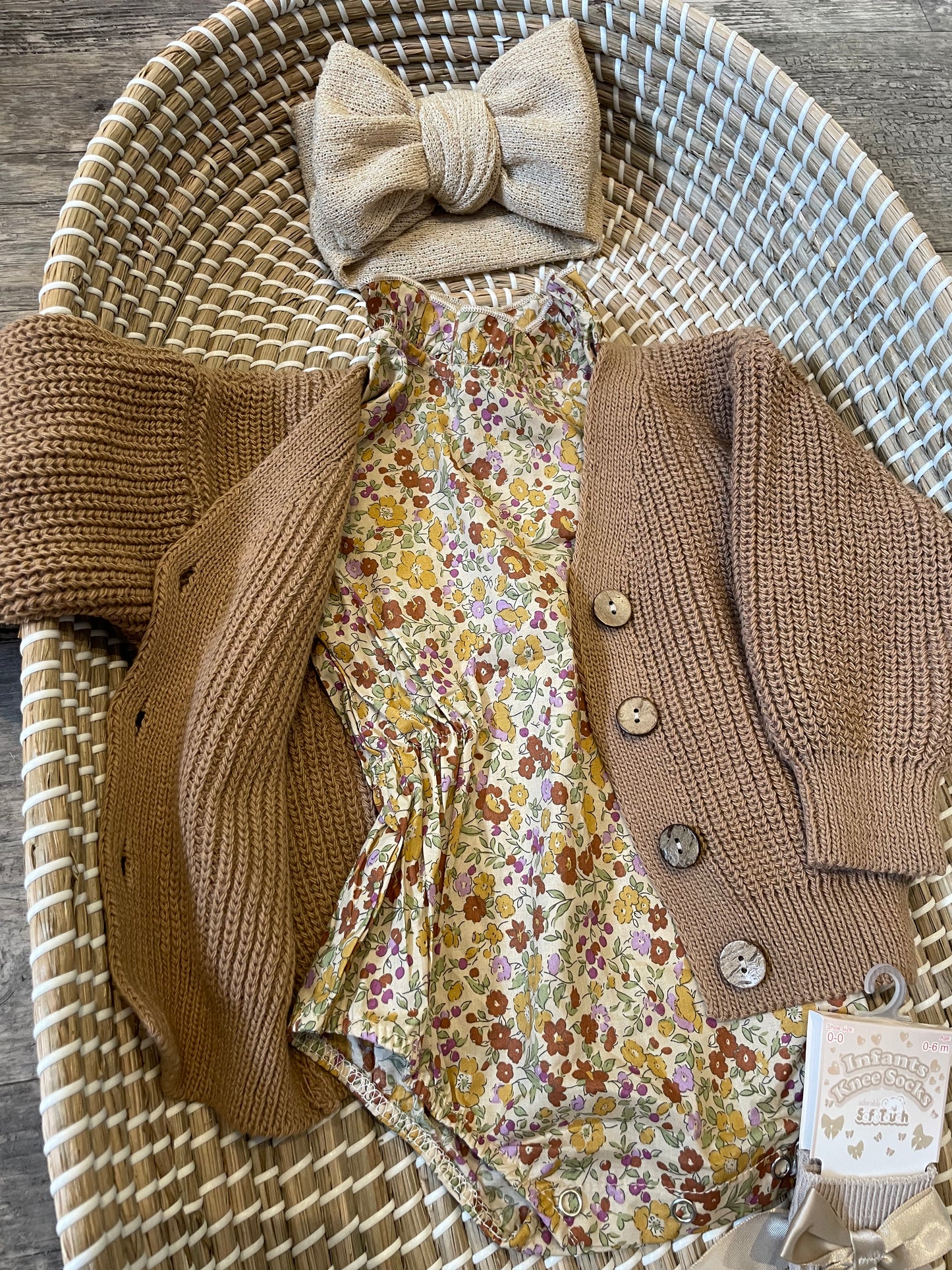 Chocolate hand knitted cardigan