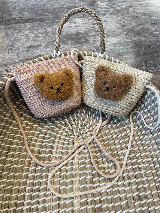 The Teddy straw mini cross body bag