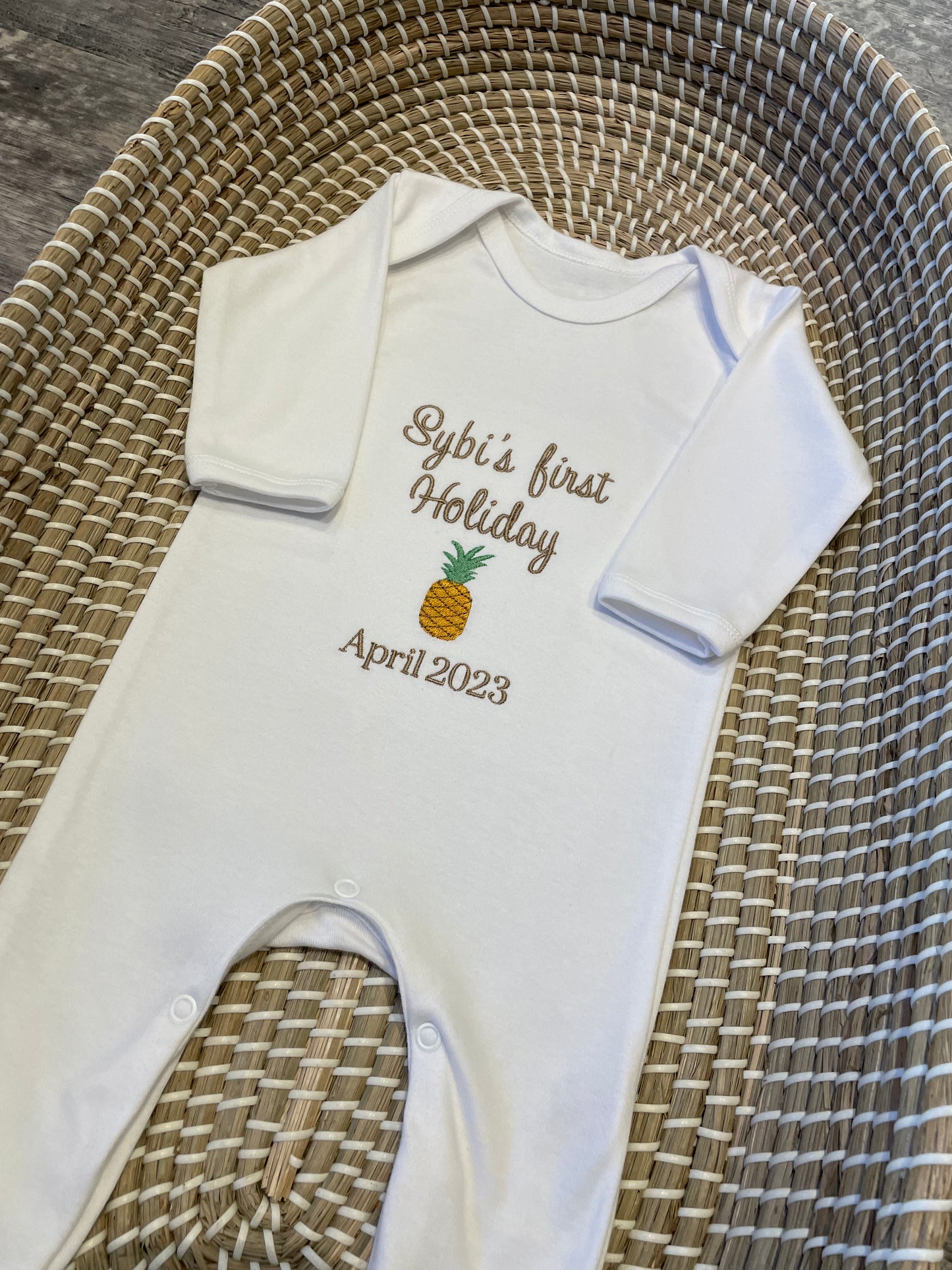 Personalised plain chest sleepsuit