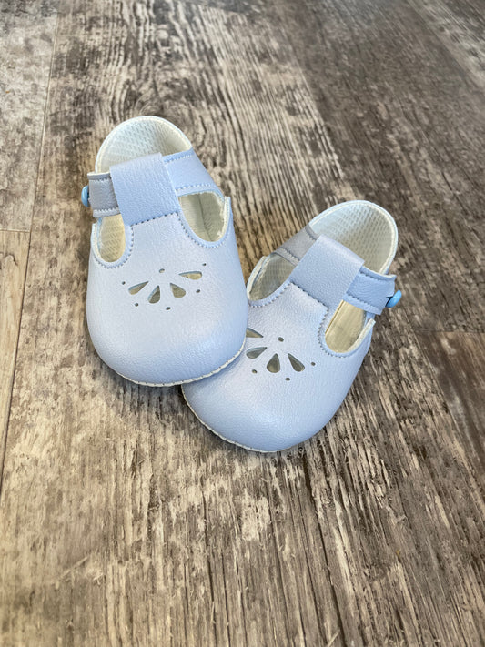 Blue T Bar pram shoes