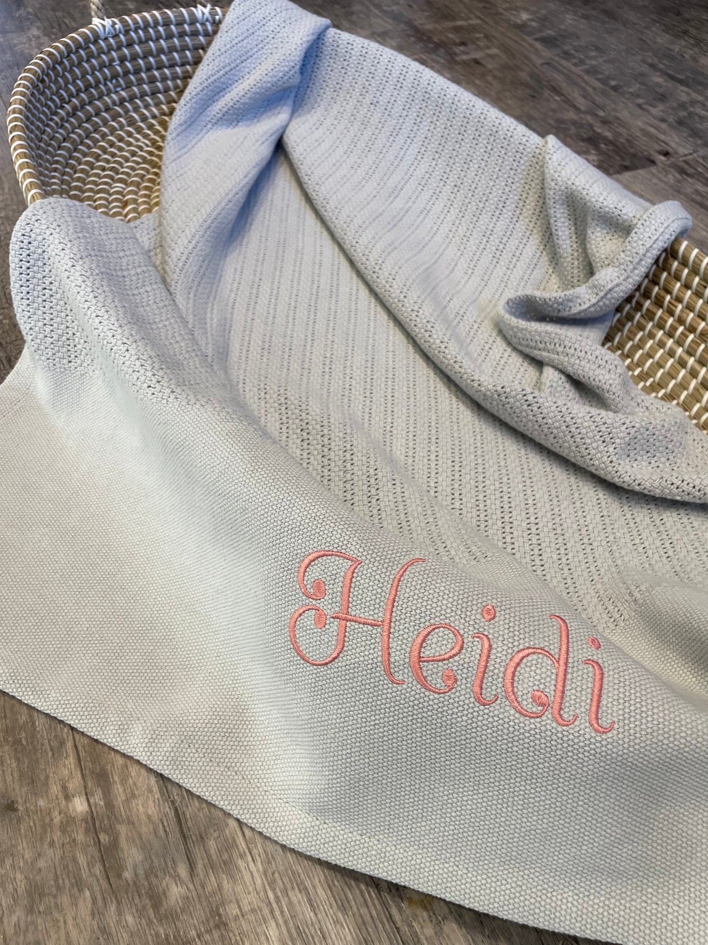 Personalised grey cellular blanket