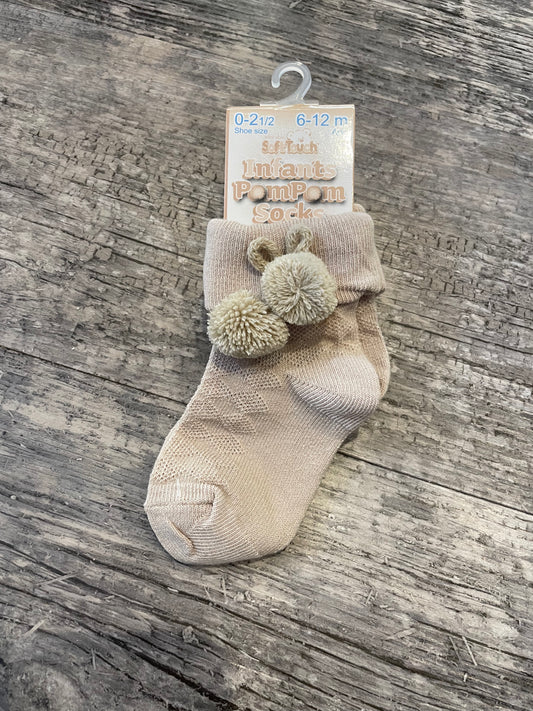 Pom Pom socks - Beige