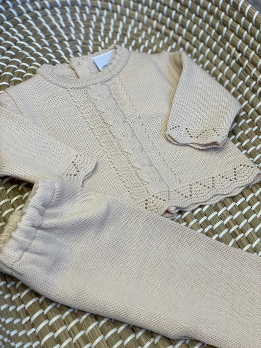 The taupe cable lace 2pc set