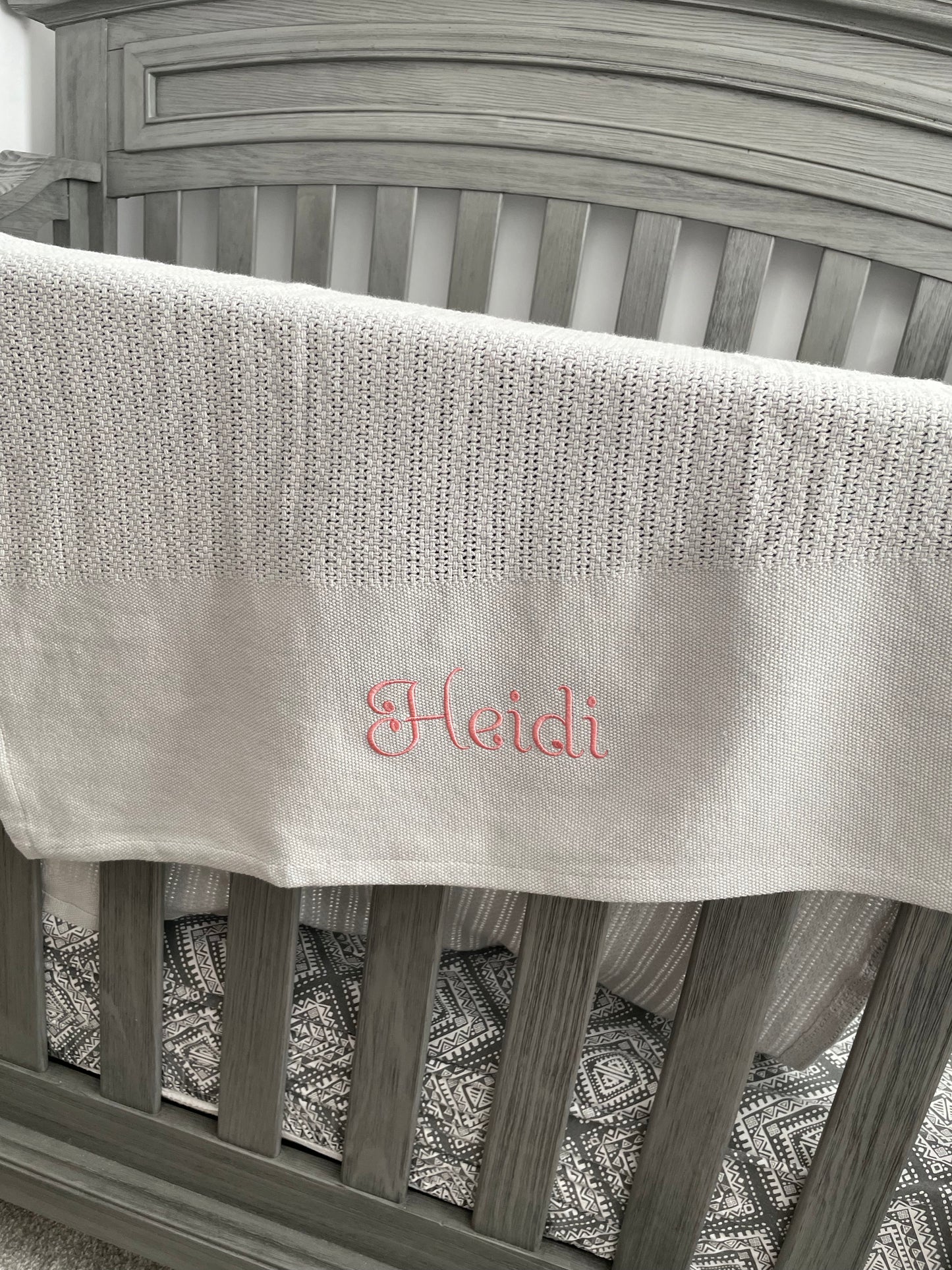 Personalised grey cellular blanket