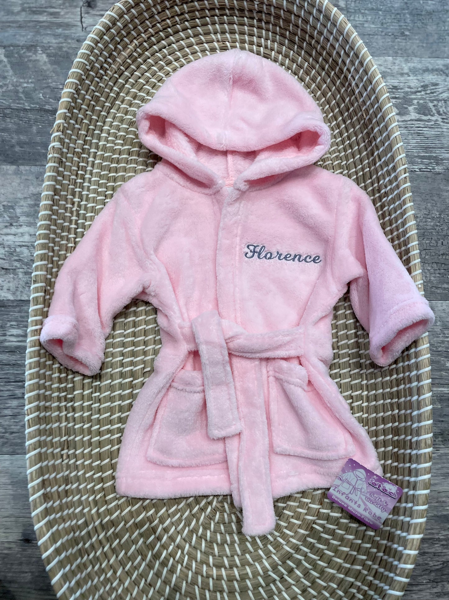 Personalised pink dressing gown
