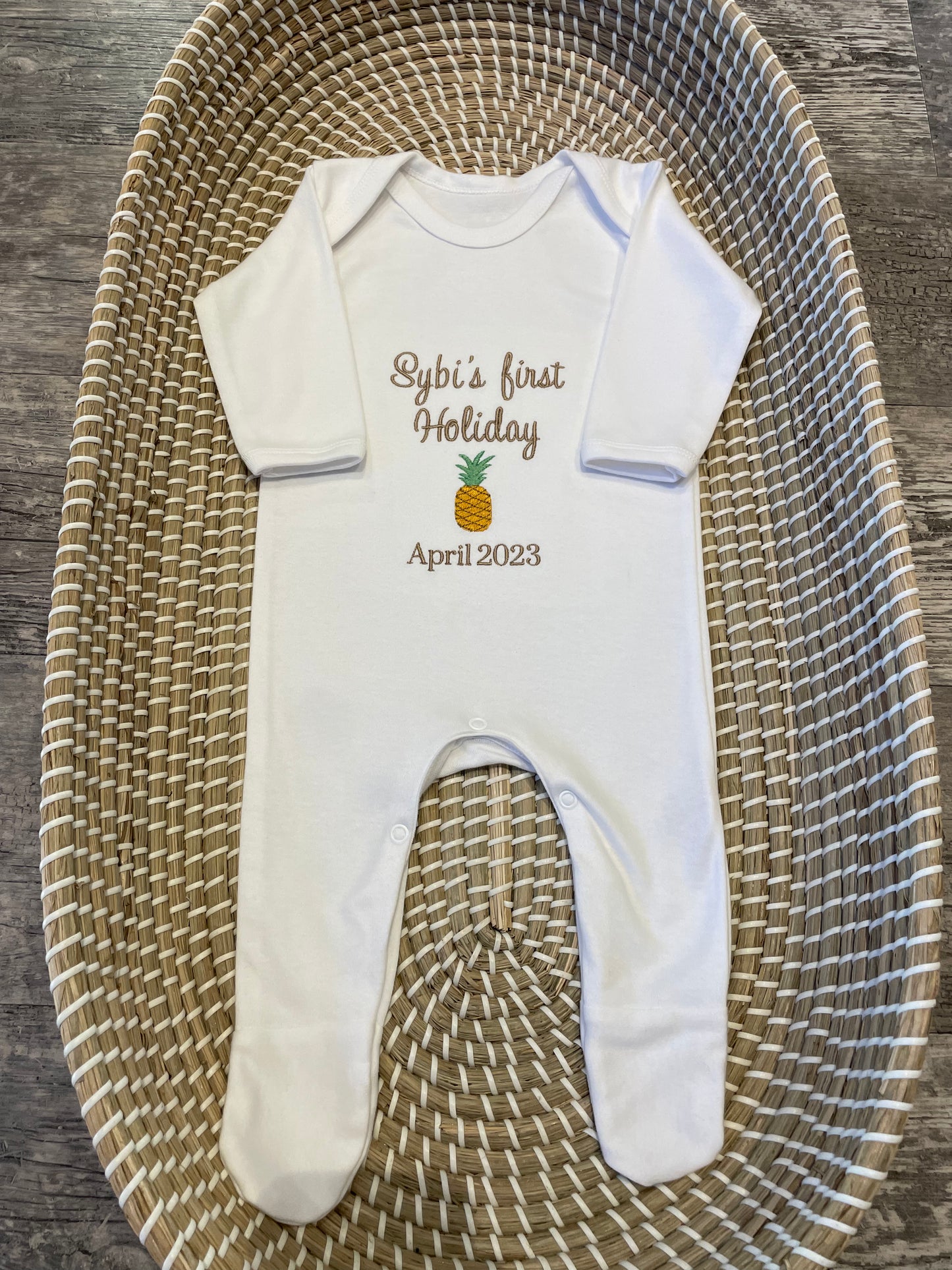 Personalised plain chest sleepsuit