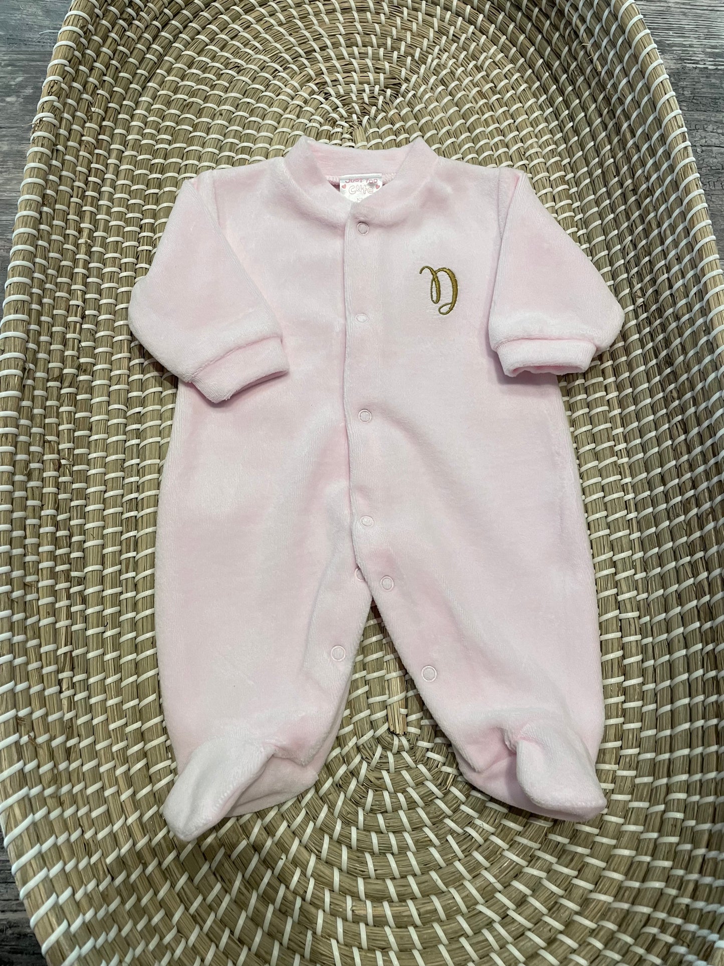 Personalised velour babygrow