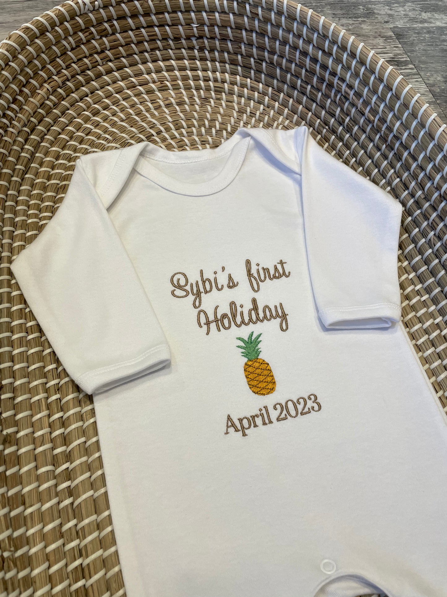 Personalised plain chest sleepsuit