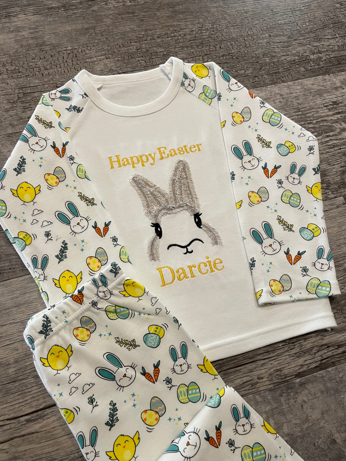 Personalised Easter print pyjamas