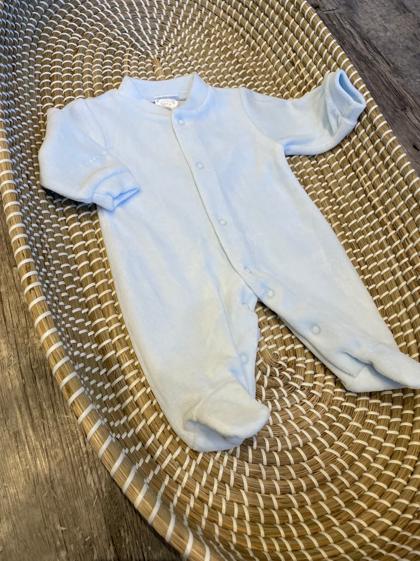 Personalised velour babygrow