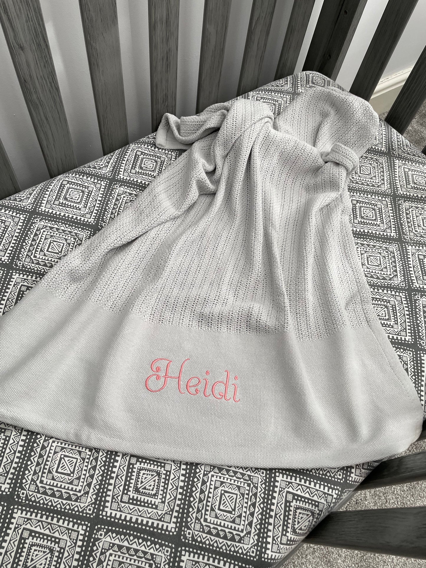 Personalised grey cellular blanket