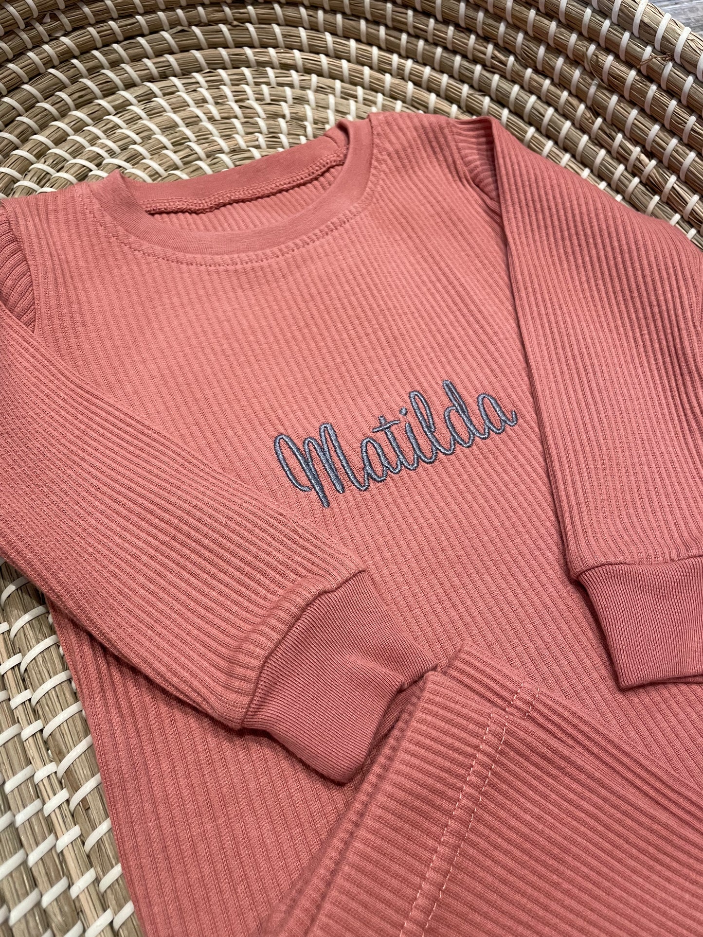 Personalised ribbed loungewear