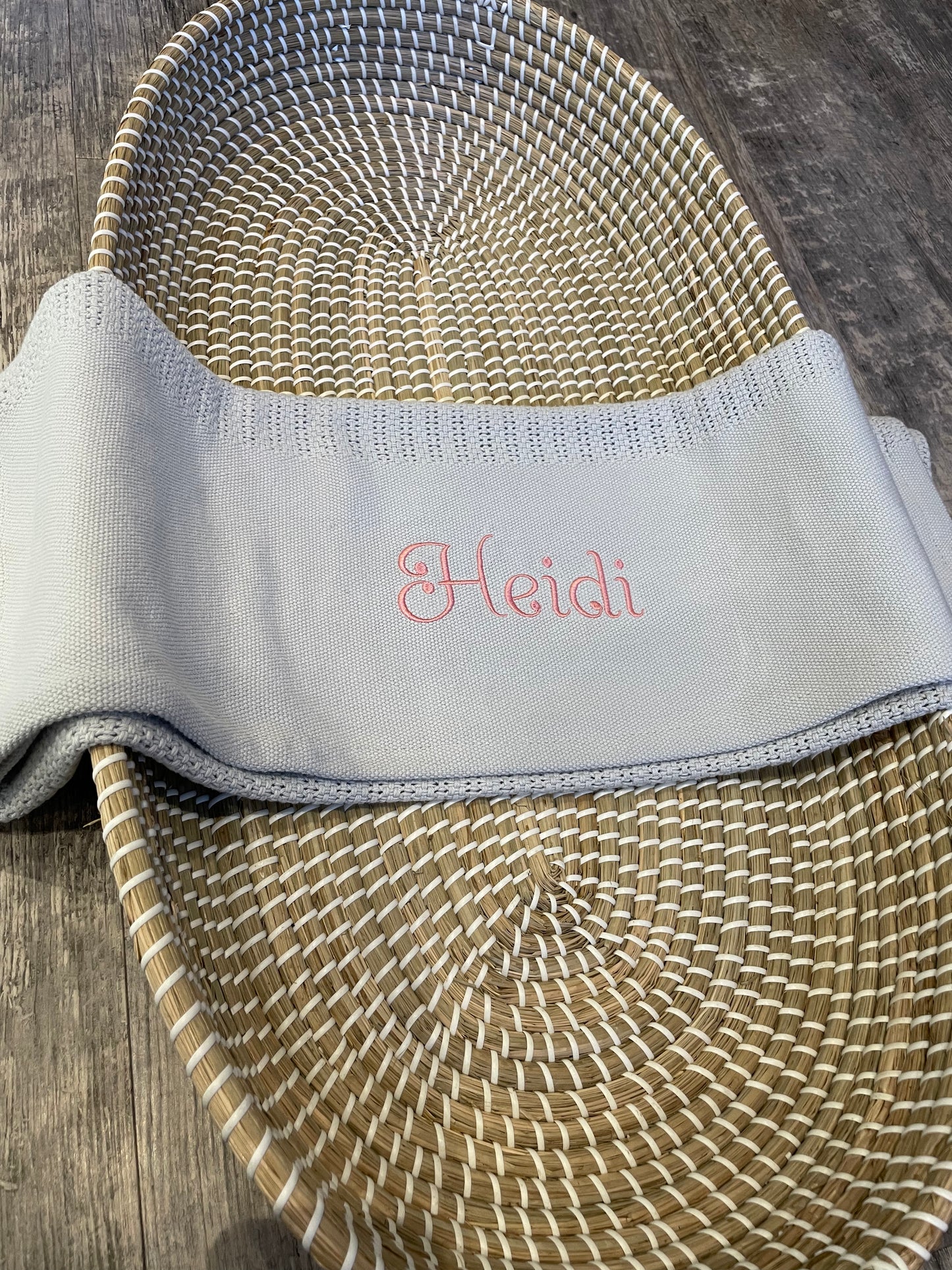 Personalised grey cellular blanket