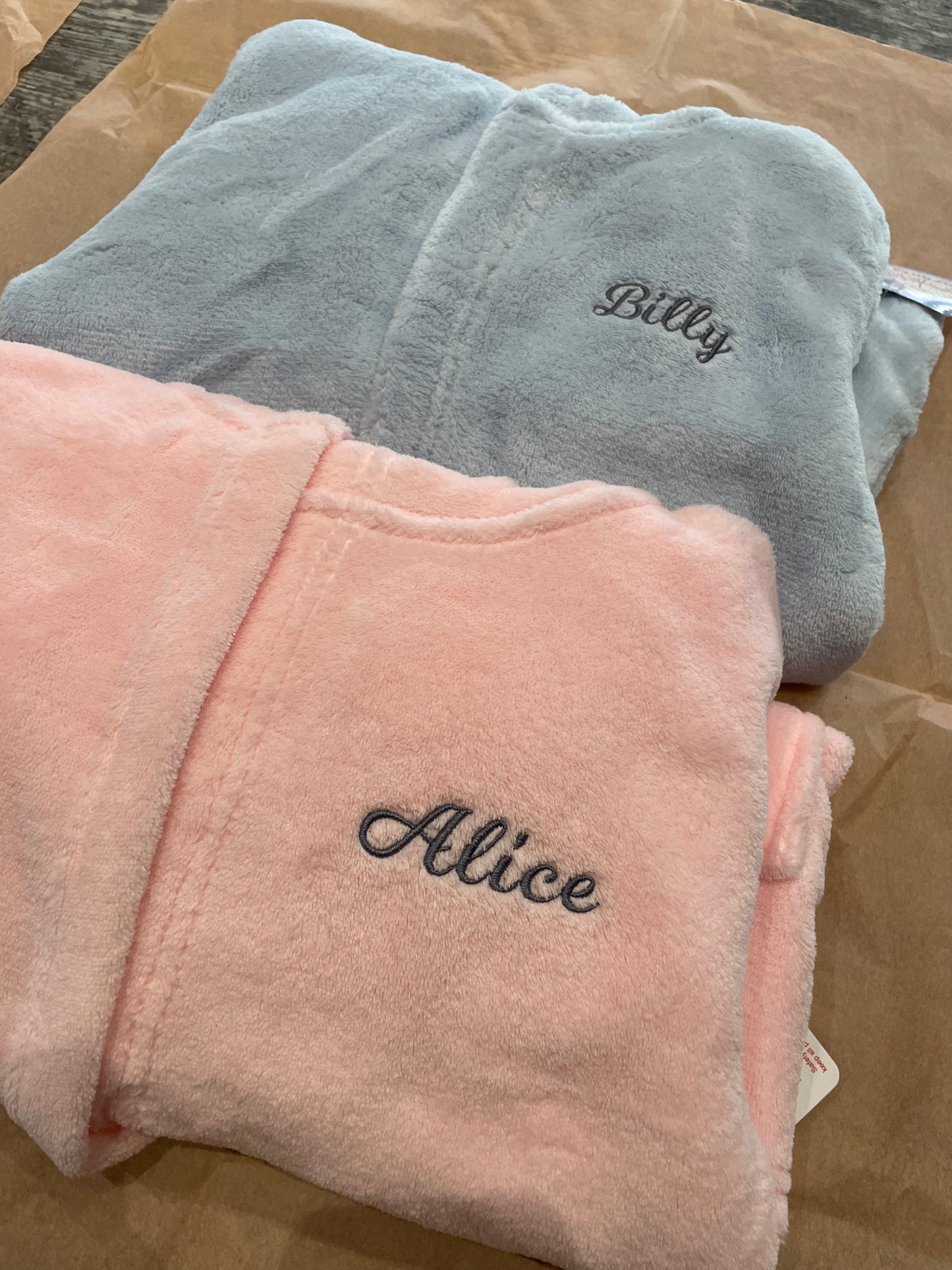 Personalised pink dressing gown