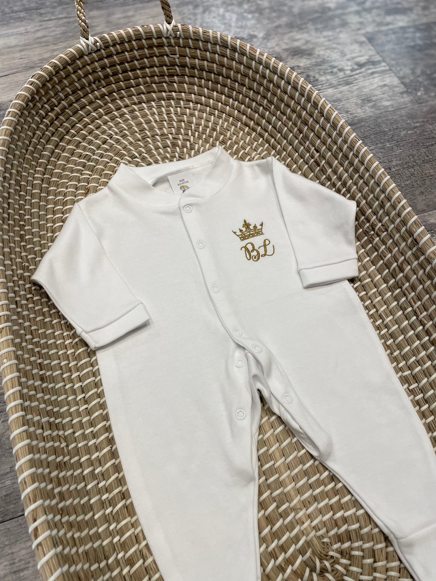 Personalised baby sleepsuit
