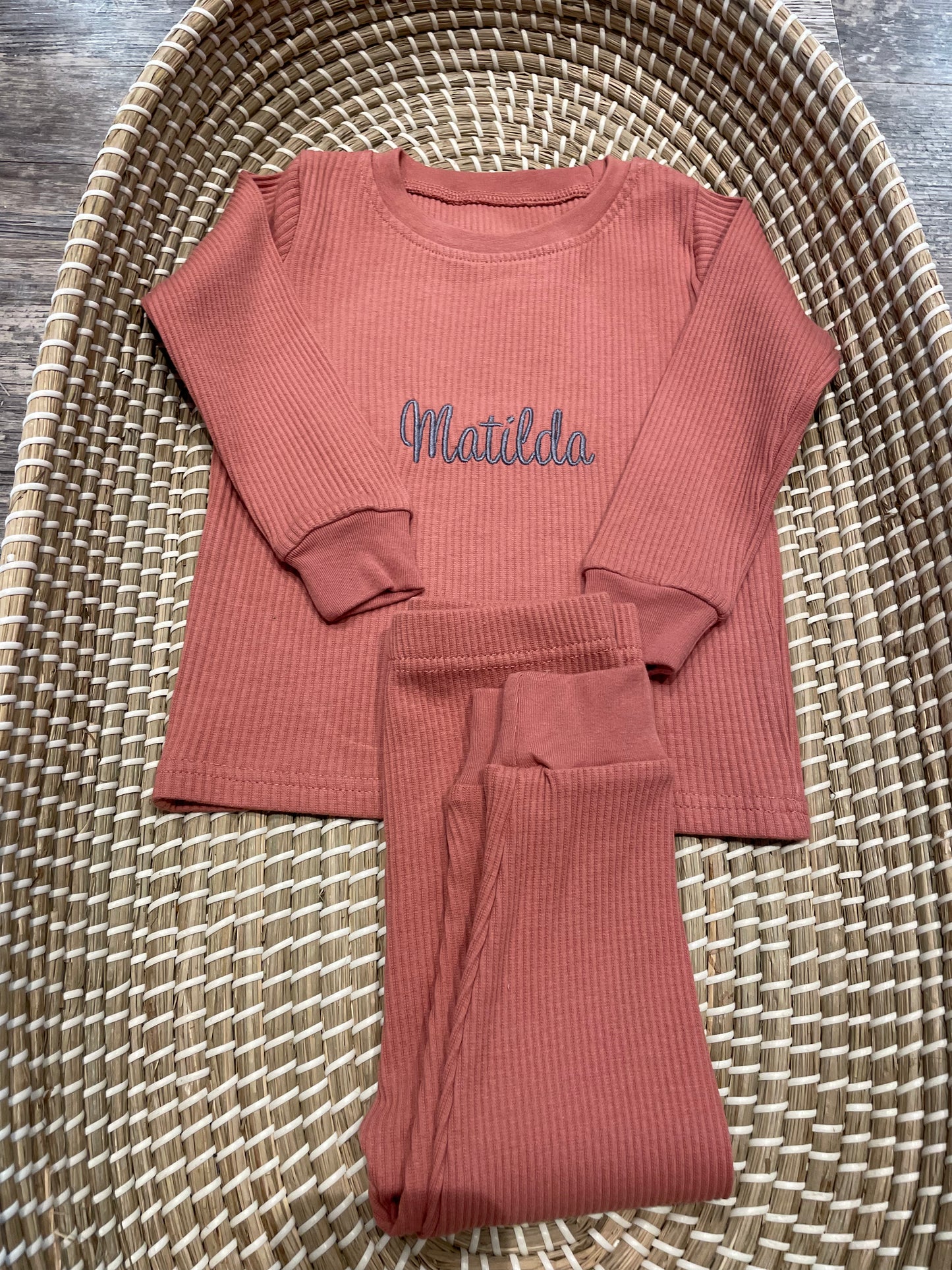 Personalised ribbed loungewear