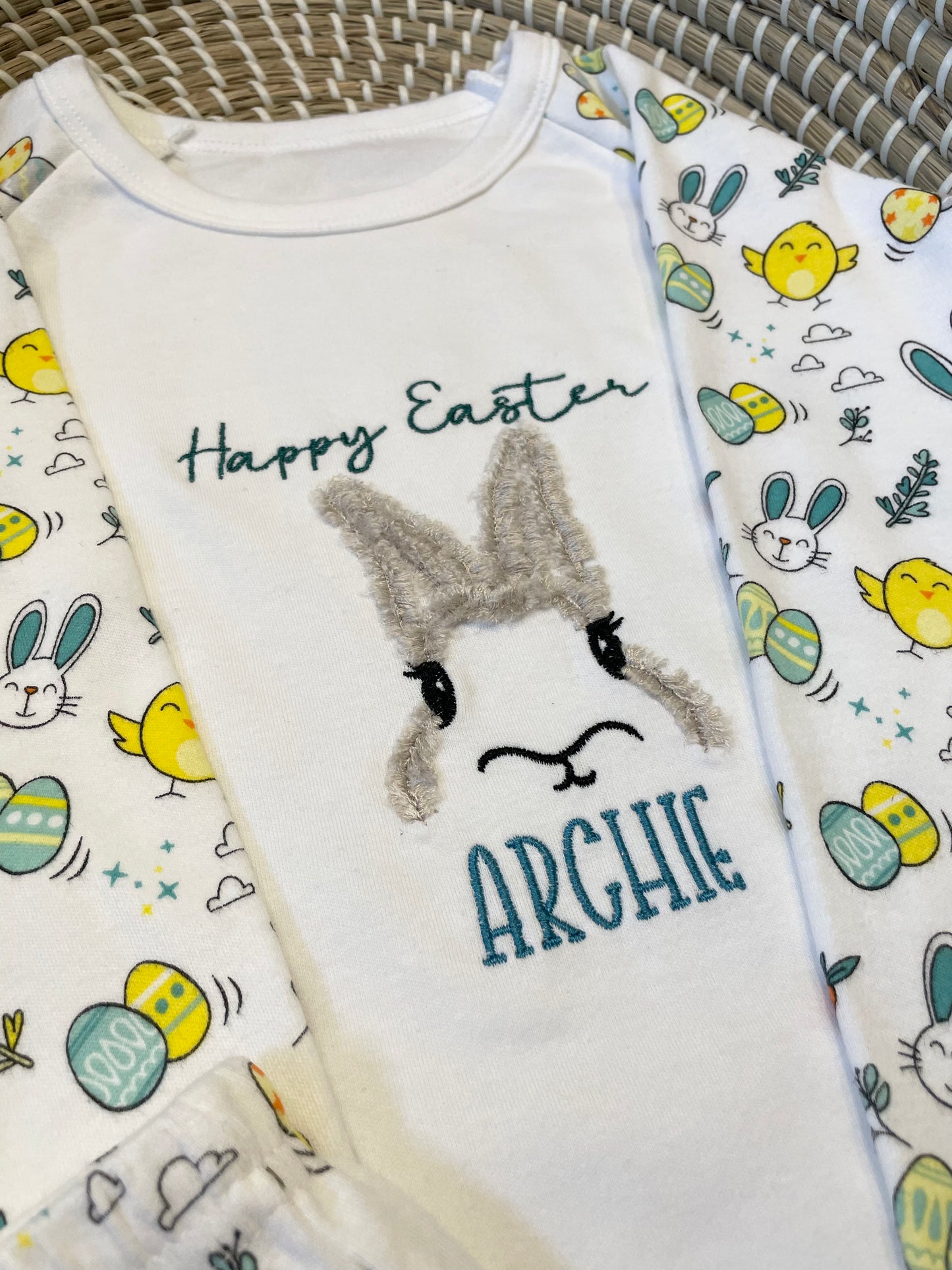 Personalised Easter print pyjamas