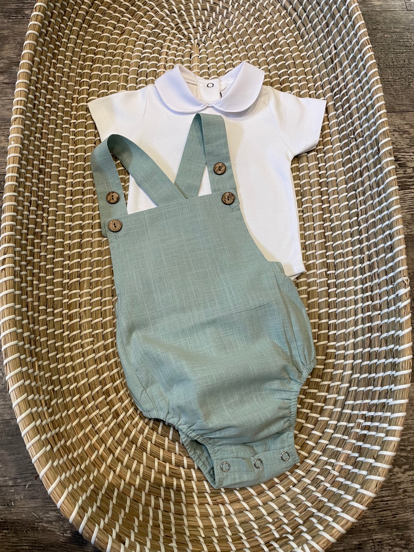 Personalised mint romper