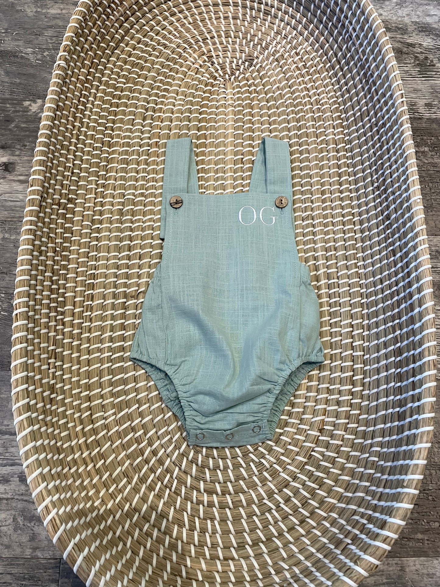 Personalised mint romper