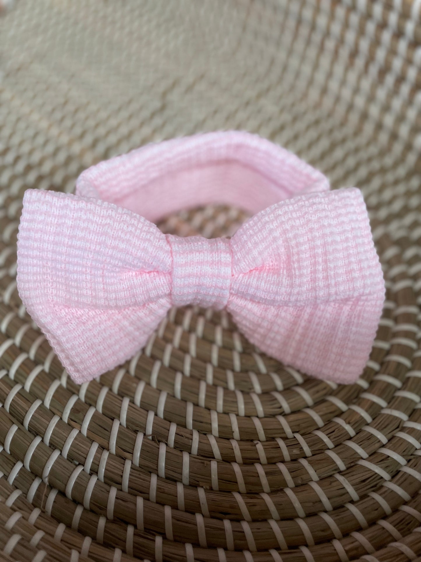 Waffle knit bow headband
