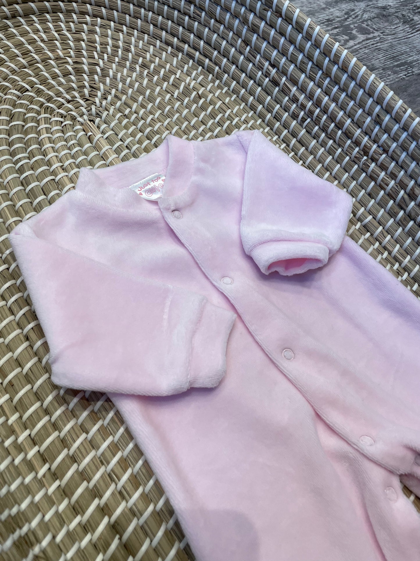 Personalised velour babygrow