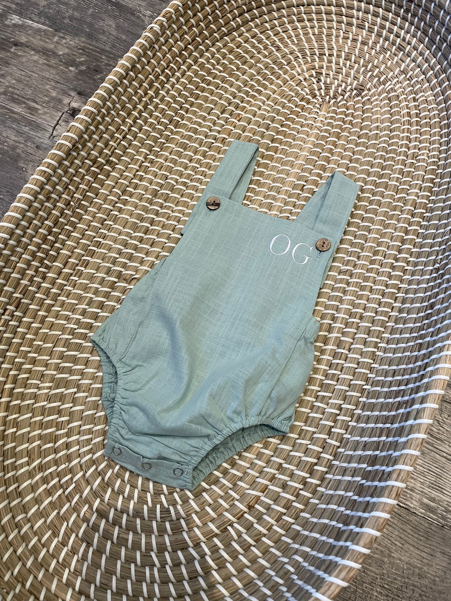 Personalised mint romper