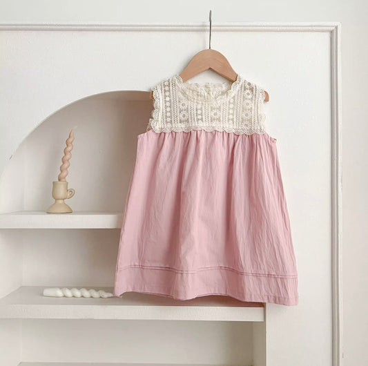 Crochet detail cotton dress