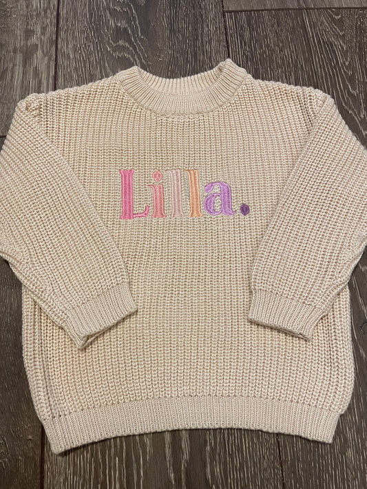 Personalised knitted sweatshirts