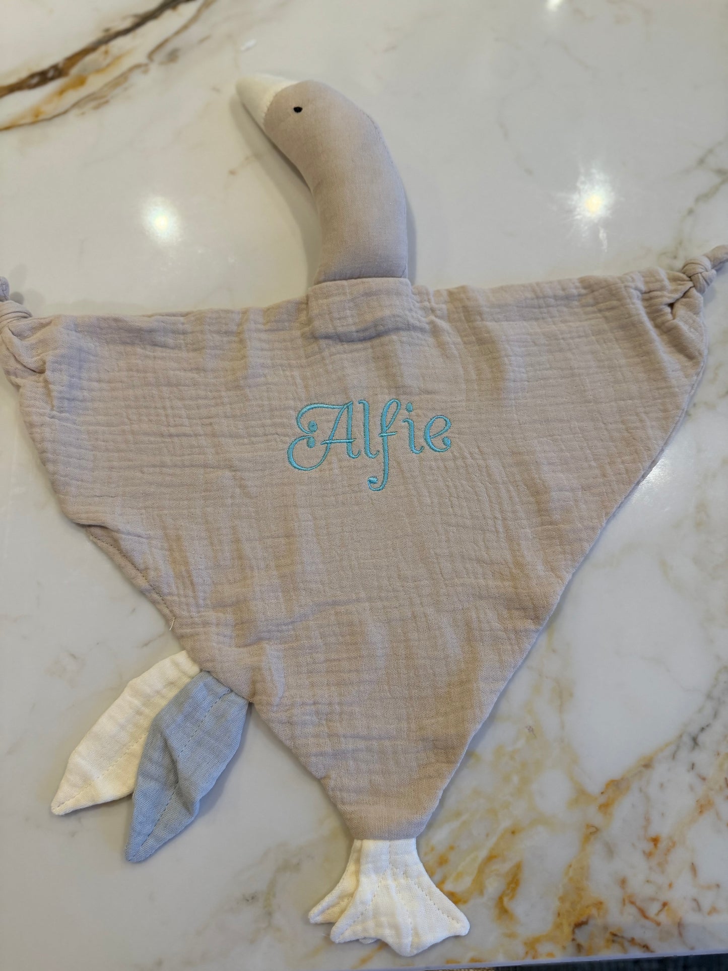 Personalised goose comforter
