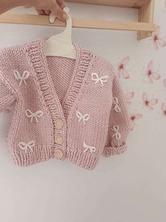 Handmade small bow cardigan (PREORDER)