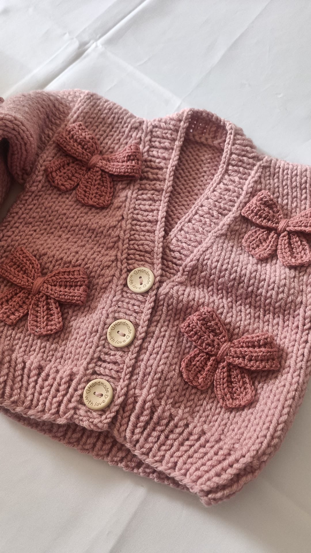 Handmade chunky 6 bow cardigan (PREORDER)
