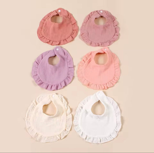 Muslin frill bibs