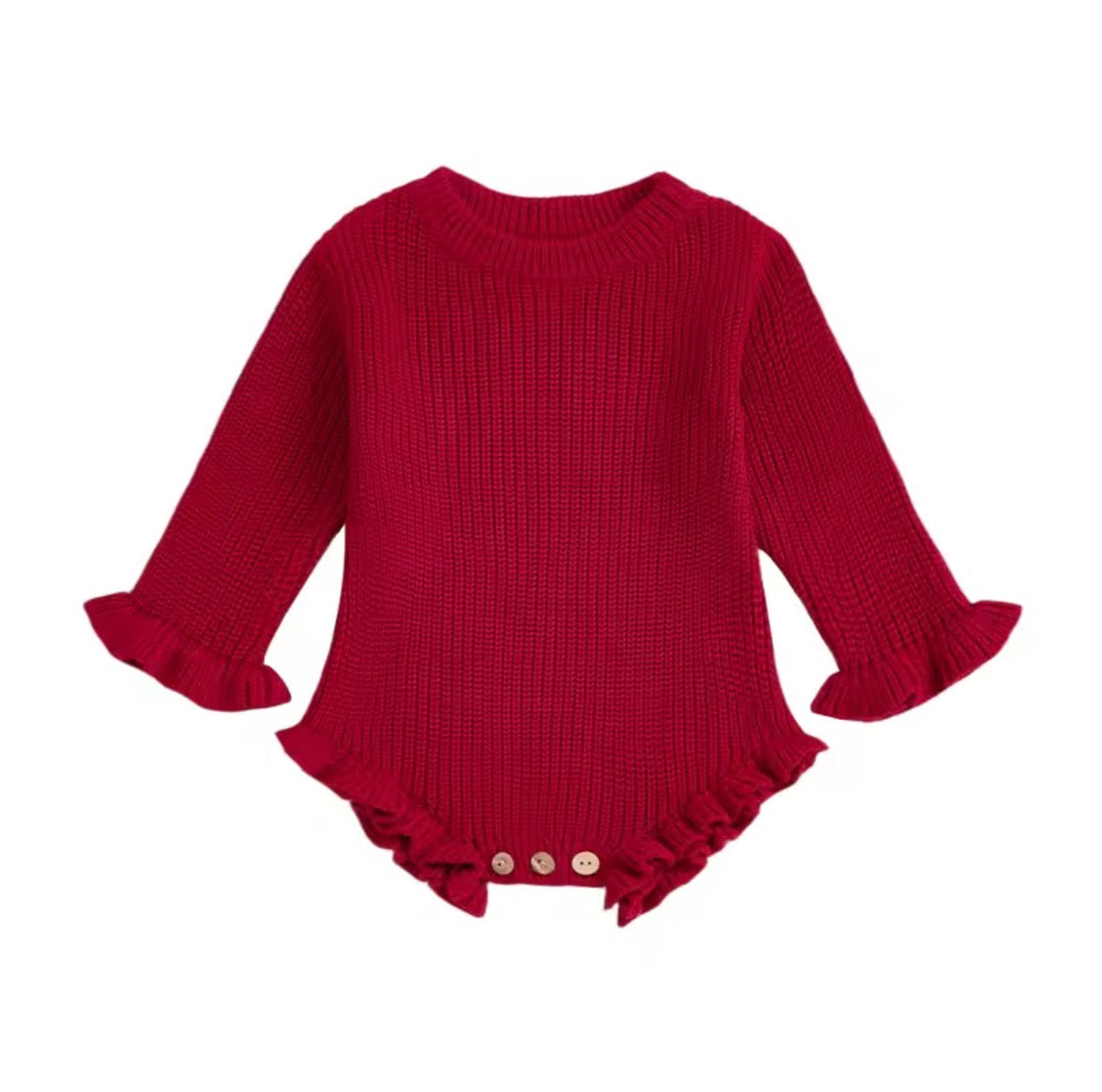 Personalised knitted frill Christmas romper