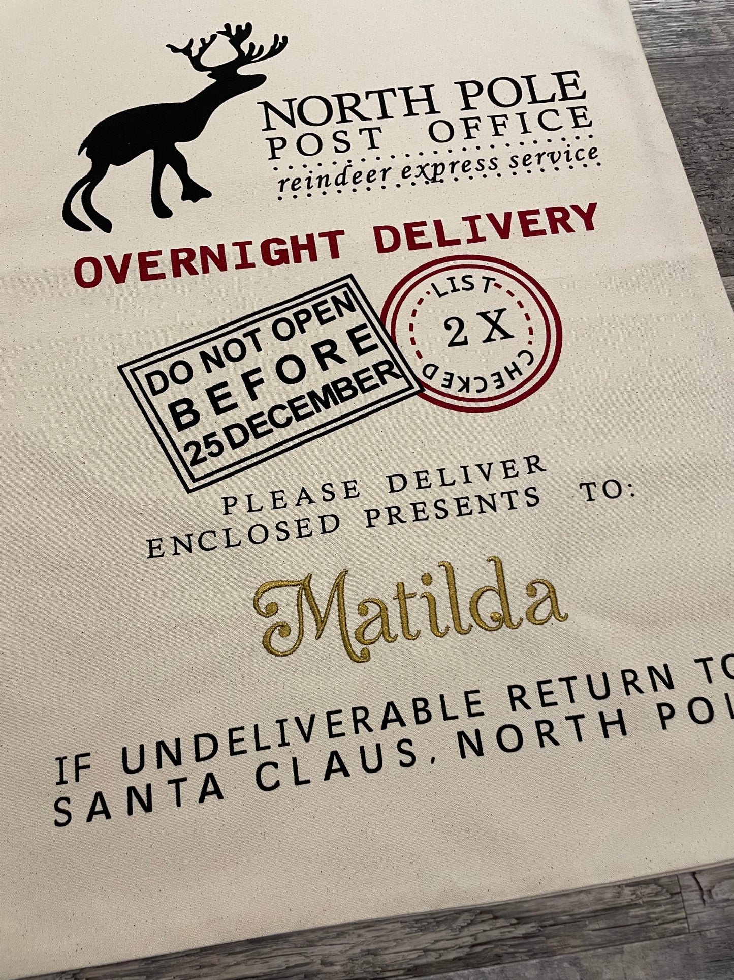 Personalised Christmas sack