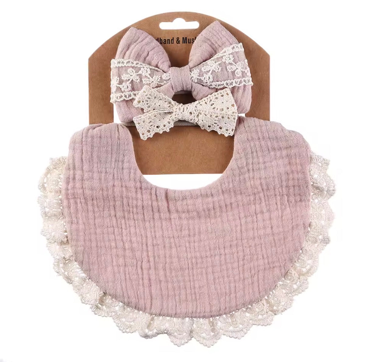 Bib and headband set - plain