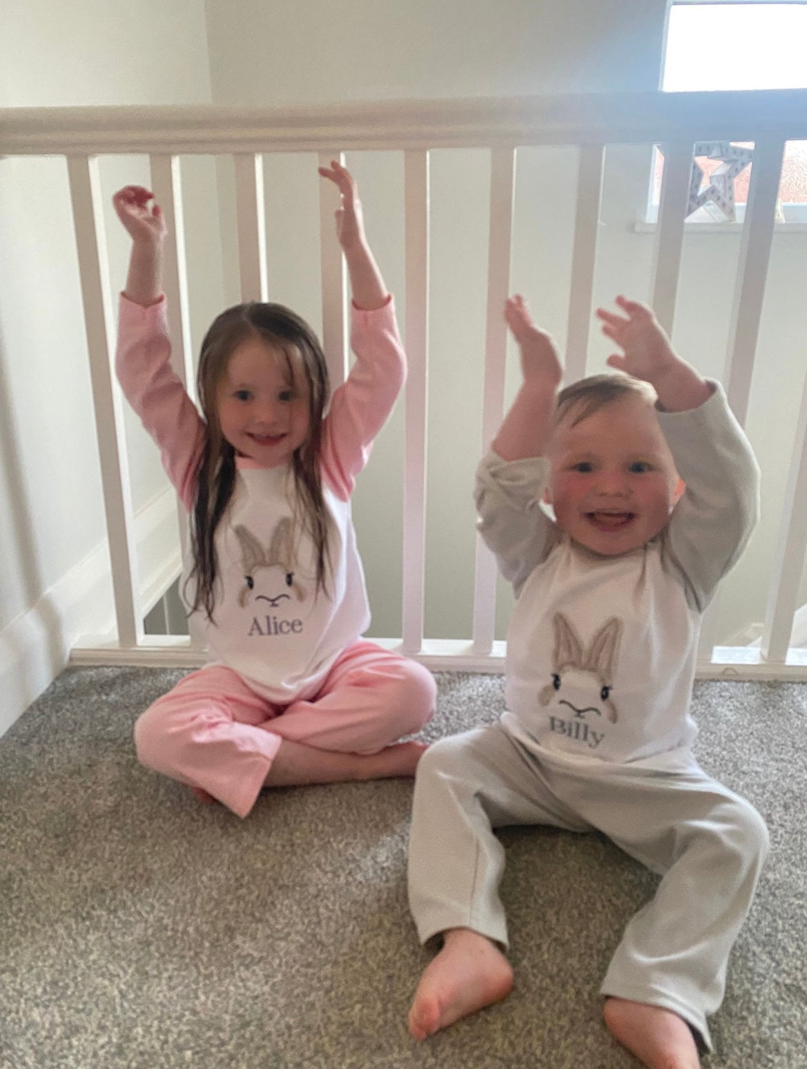 Personalised Easter plain cotton pyjamas
