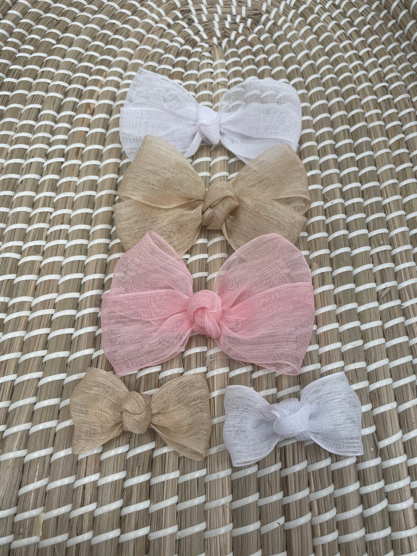 Soft sinamay bow clips