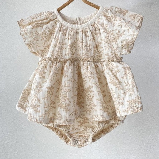 Beige Floral romper