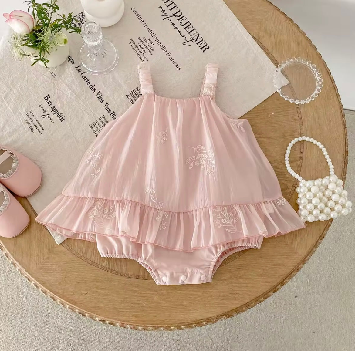 The pink babydoll romper