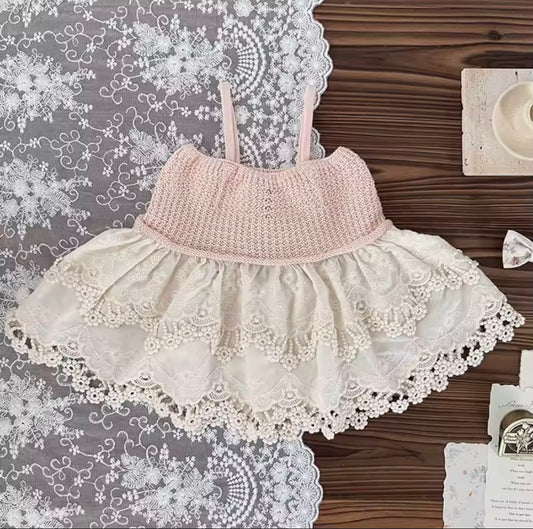 Pink knitted cami top
